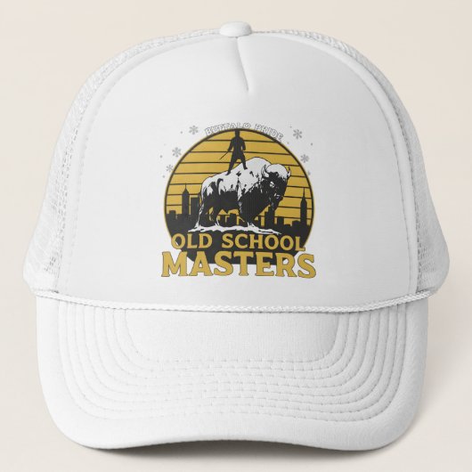 Old School Masters Retro Stier Grafisch Trucker Pet (Voorkant)