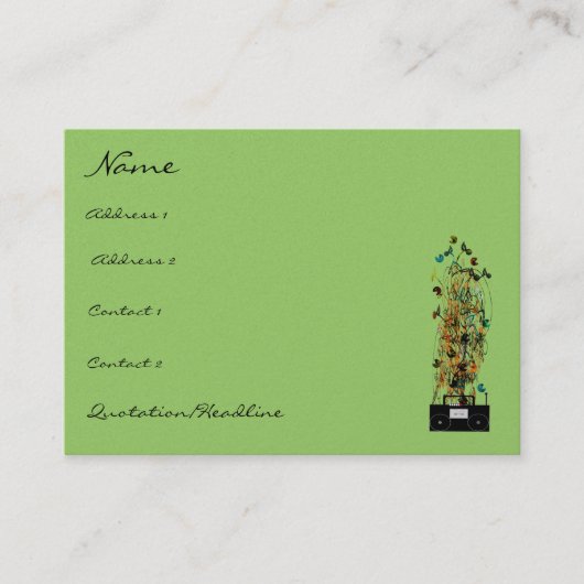 Old School met Boom Box - Verdrietig Grunged Font Visitekaartje (Voorkant)