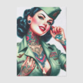 Old School Military Pinup Tissuepapier (Voorkant)