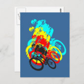 Old school MTB / Trials fiets wheelie Briefkaart (Voorkant / Achterkant)