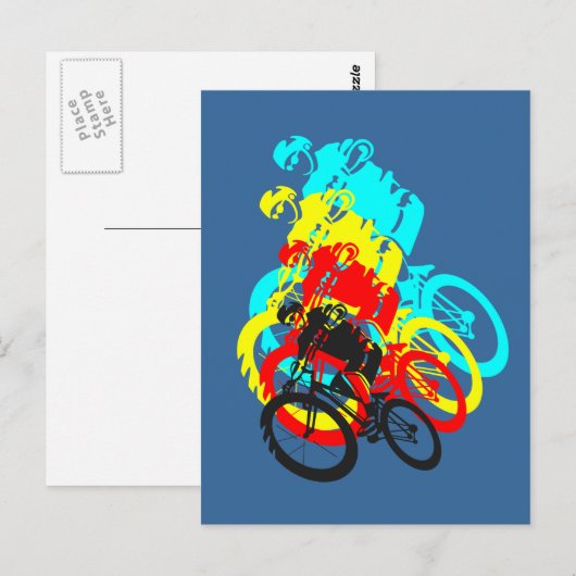 Old school MTB / Trials fiets wheelie Briefkaart (Voorkant / Achterkant)