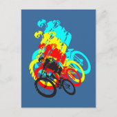 Old school MTB / Trials fiets wheelie Briefkaart (Voorkant)