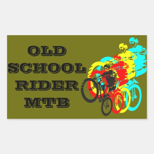 Old school MTB / Trials fiets wheelie Rechthoekige Sticker (Voorkant)