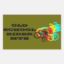 Old school MTB / Trials fiets wheelie Rechthoekige Sticker