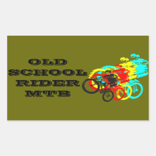 Old school MTB / Trials fiets wheelie Rechthoekige Sticker