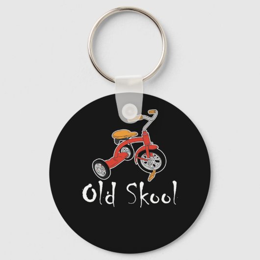 Old School Old Skool Tricycle Bike Trike Sleutelhanger (Voorkant)