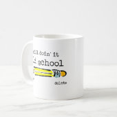 Old School Pencil Funny Mug Humor Koffiemok (Voorkant links)
