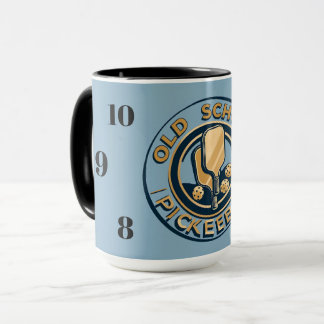 Old School Pickleball clock mug Mok