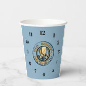 Old School Pickleball clock paper caps Papieren Bekers (Achterkant)