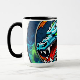 Old School Pickleball Dragon blue mug Mok