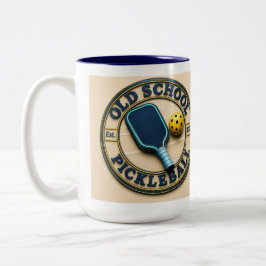 Old School Pickleball Merk koffiebeker Tweekleurige Koffiemok