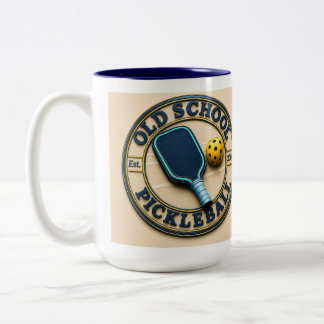 Old School Pickleball Merk koffiebeker Tweekleurige Koffiemok