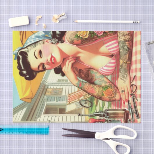 Old School Pin-up Tissuepapier (Craft)
