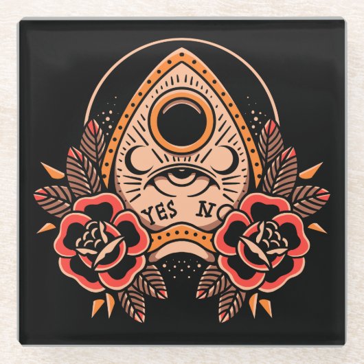 Old School Planchette Tattoo Onderzetter (Voorkant)