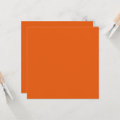 Old School Pumpkin Spice Sinaasappel Effen Kleur Kaart (Voorkant / Achterkant in situ)