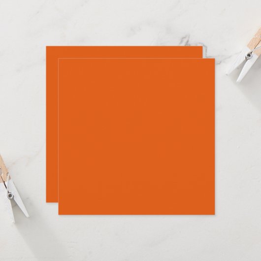 Old School Pumpkin Spice Sinaasappel Effen Kleur Kaart (Voorkant / Achterkant in situ)