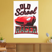 Old School Racer Logo Canvas Afdruk (Insitu (Woonkamer))