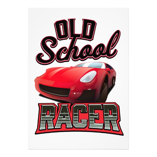 Old School Racer Logo Foto Afdruk (Voorkant)