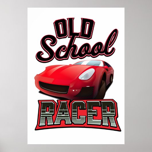 Old School Racer-logo Poster (Voorkant)