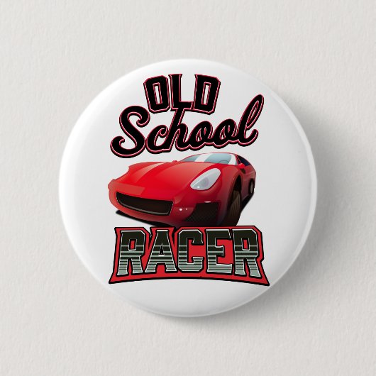 Old School Racer Logo Ronde Button 5,7 Cm (Voorkant)