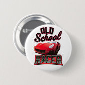 Old School Racer Logo Ronde Button 5,7 Cm (Voorkant /achterkant)