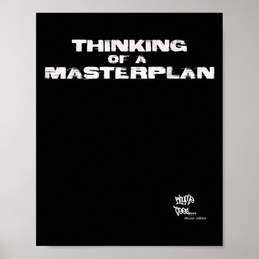 Old School Rap Hip Hop Merch Masterplan Quote jare Poster (Voorkant)