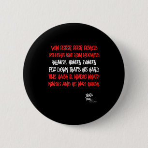 Old School Rap Hip Hop Peter Piper Quote 80s D M C Ronde Button 5,7 Cm