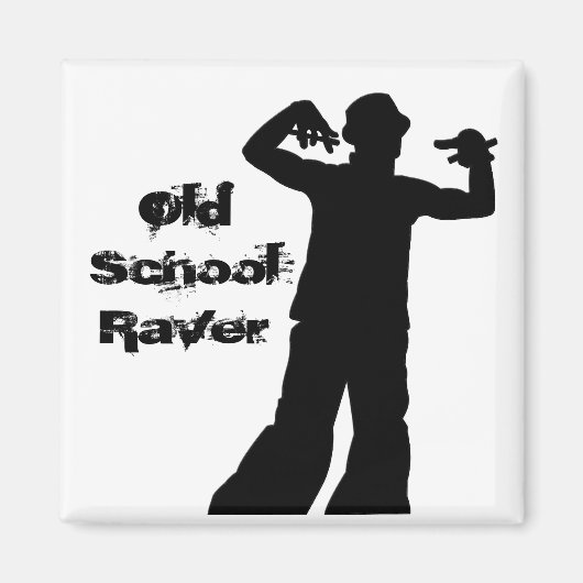 Old School Raver Magneet (Voorkant)