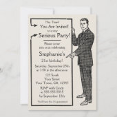 Old School Retro Guy Uitnodiging (Voorkant)