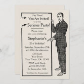 Old School Retro Guy Uitnodiging (Voorkant / Achterkant)