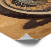 old school Retro Pin-up meisje op motor Poster (Hoek)