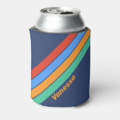 Old School Retro Rainbow Stripes with Name Blikjeskoeler (Blikje Achterkant)