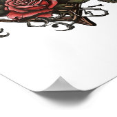 Old School Roos Hart Tattoo Valentijnsdag Graphi Poster (Hoek)