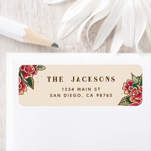 Old School Roos Tattoo Kunst Etiket (Insitu)