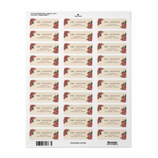 Old School Roos Tattoo Kunst Etiket (Full Sheet)