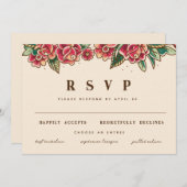 Old School Roos Tattoo Kunst Kaart (Voorkant / Achterkant)