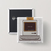 Old School Rules Retro Computer Game Over Vierkante Button 5,1 Cm (Voorkant /achterkant)