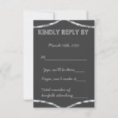 Old School Rustic Chalkboard Country Wedding RSVP (Voorkant)