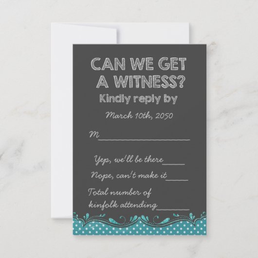 Old School Rustic Chalkboard Country Wedding RSVP (Voorkant)