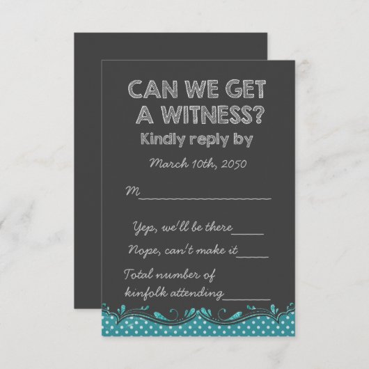 Old School Rustic Chalkboard Country Wedding RSVP (Voorkant / Achterkant)