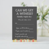 Old School Rustic Chalkboard Country Wedding RSVP (Staand voorkant)