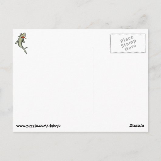 Old School Sailor Shark Briefkaart (Achterkant)