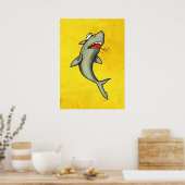 Old School Sailor Shark Poster (Keuken)