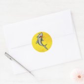 Old School Sailor Shark Ronde Sticker (Envelop)