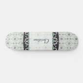 Old School Skateboard Blauwe Bloemen Patroon (Horizontaal)