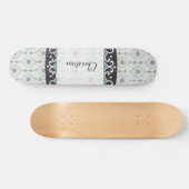 Old School Skateboard Blauwe Bloemen Patroon (Horizontaal)