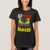 Old School Skaters Roller Schaatsen Retro Rol T-shirt (Voorkant)