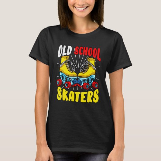 Old School Skaters Roller Schaatsen  Retro Rol T-shirt (Voorkant)