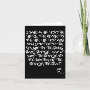 Old School Skool Rap Hip Hop Merch Lyric Quote jar Kaart