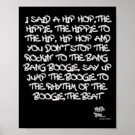 Old School Skool Rap Hip Hop Merch Lyric Quote jar Poster (Voorkant)
